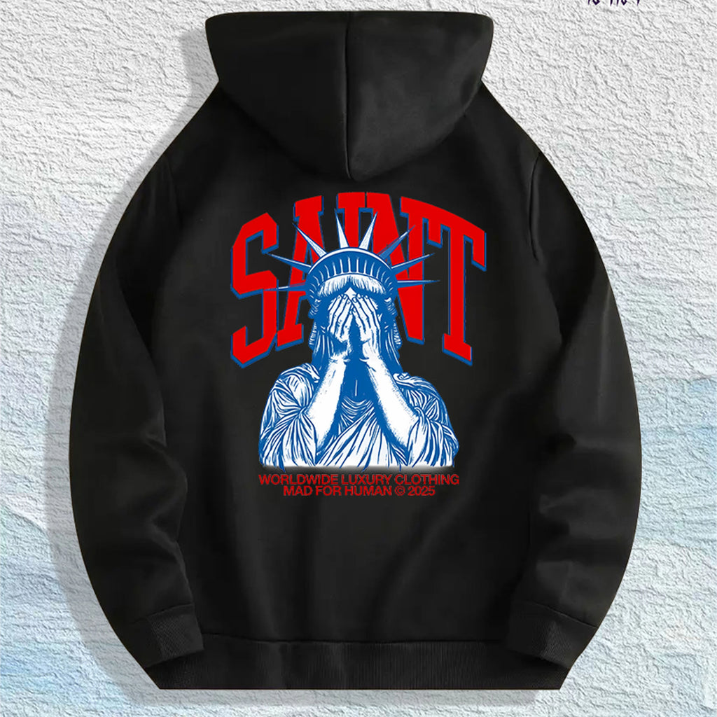 SAINT Statue Graphic Hoodie 100% Cotton US Warehouse 7 Colors