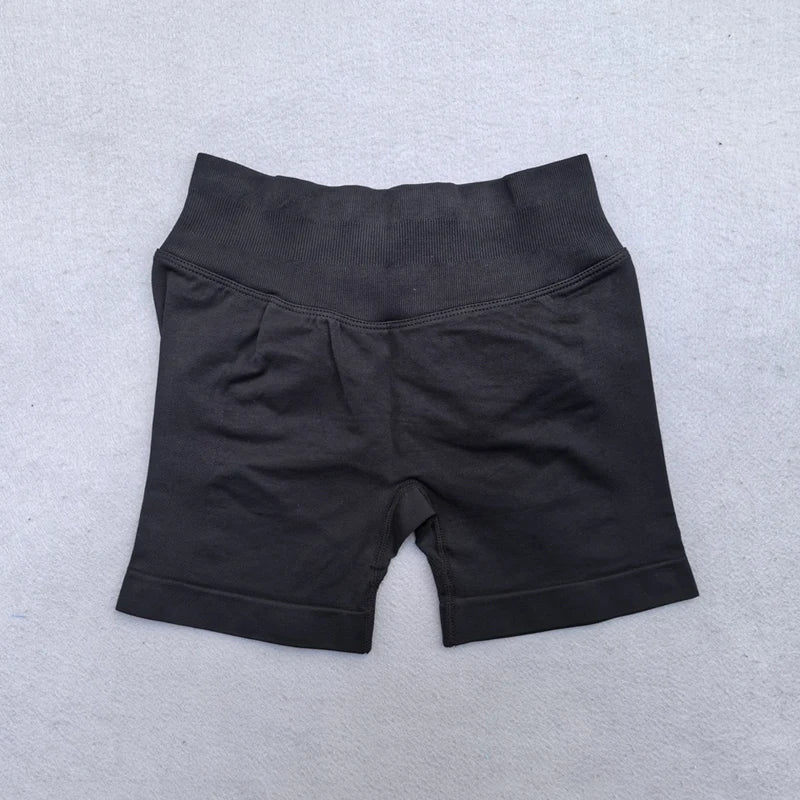 Gym Shorts Women Fitness Sports Biker Shorts 4.5" Low Ribbed Band Yoga Shorts Workout Scrunch Butt Seamless Leggings