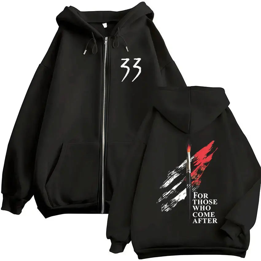 Game Esquie Clair Obscur Expedition 33 Jacket Hoody Unisex Vintage Oversized Zip Up Sweatshirt High Quality Fleece Zipper Hoodie