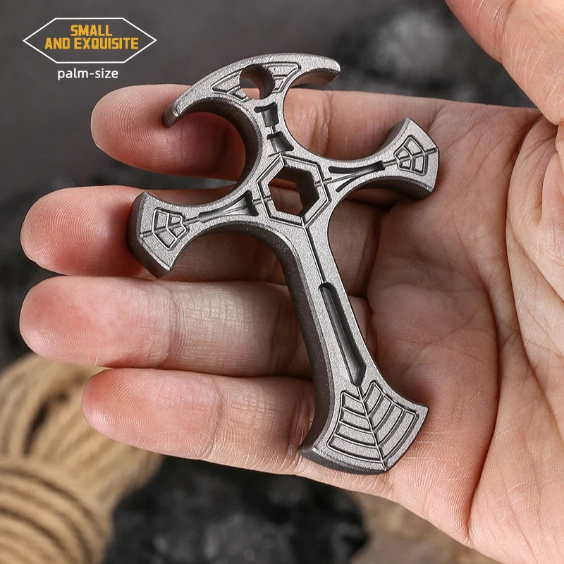 Tactical defense cross pendant, self-defense cool equipment, outdoor camping self-defense tool, exquisite small gift