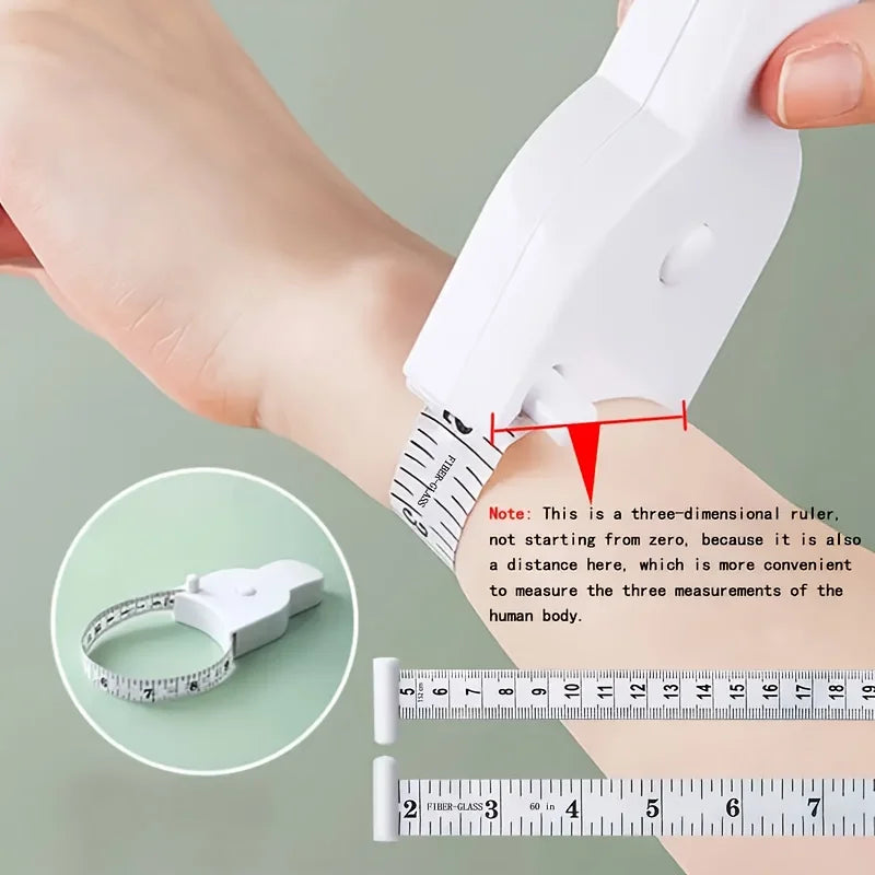 Body fat caliper and Waist Measurement Tape set - handheld fat caliper and tape combination, portable fitness measuring tool