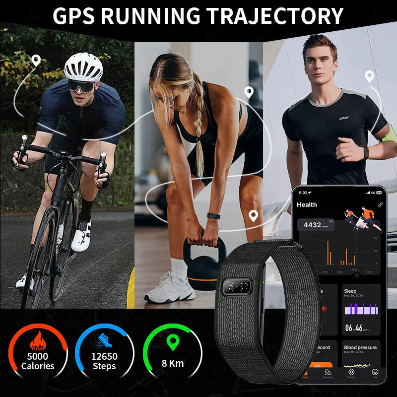 Fitness Tracker 2026 Small Screen Smartwatch Waterproof Sports Band Heart Rate Monitor Health Smart Bracelet GPS Running Track