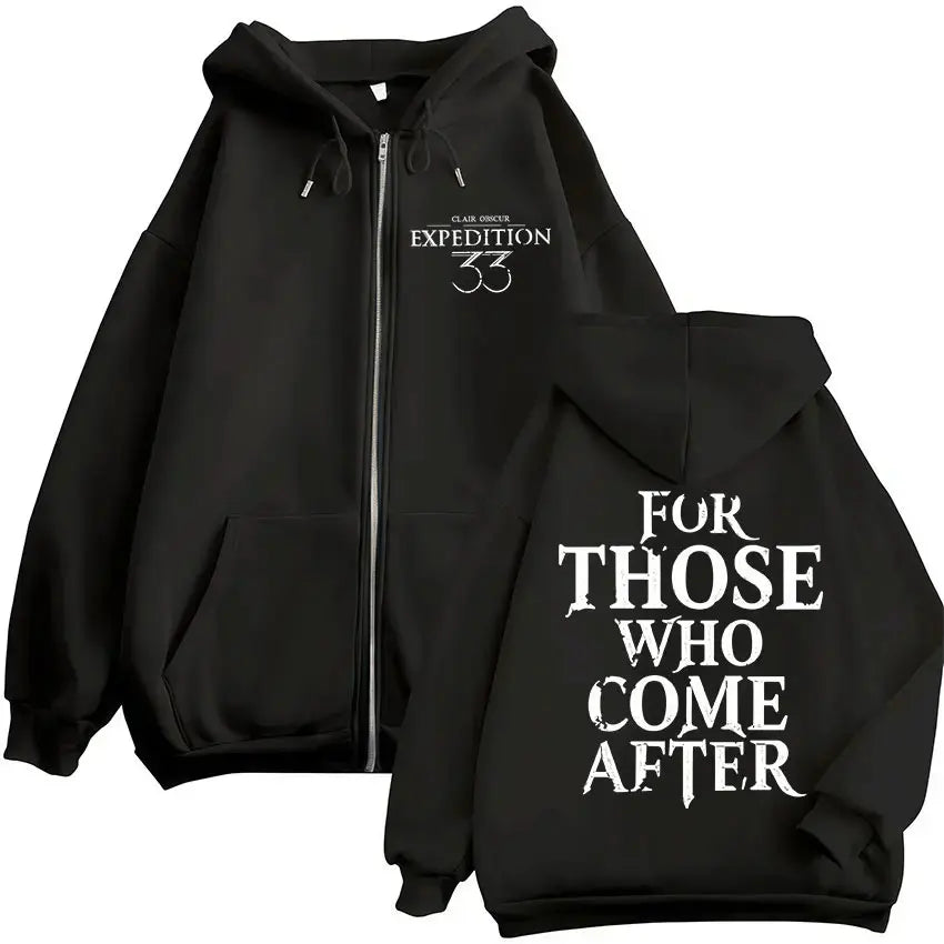 Game Esquie Clair Obscur Expedition 33 Jacket Hoody Unisex Vintage Oversized Zip Up Sweatshirt High Quality Fleece Zipper Hoodie