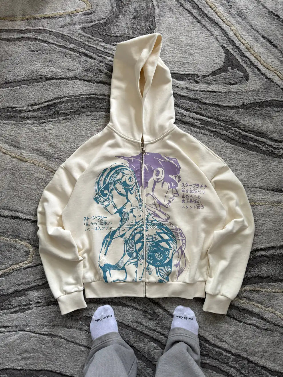 Hiphop Japanese Za Warudo JOJO Hoodies Harajuku Oversized Mens Womens Zipper Hoodie Hip Hop Y2k Stands Couples Street Sweatshirt