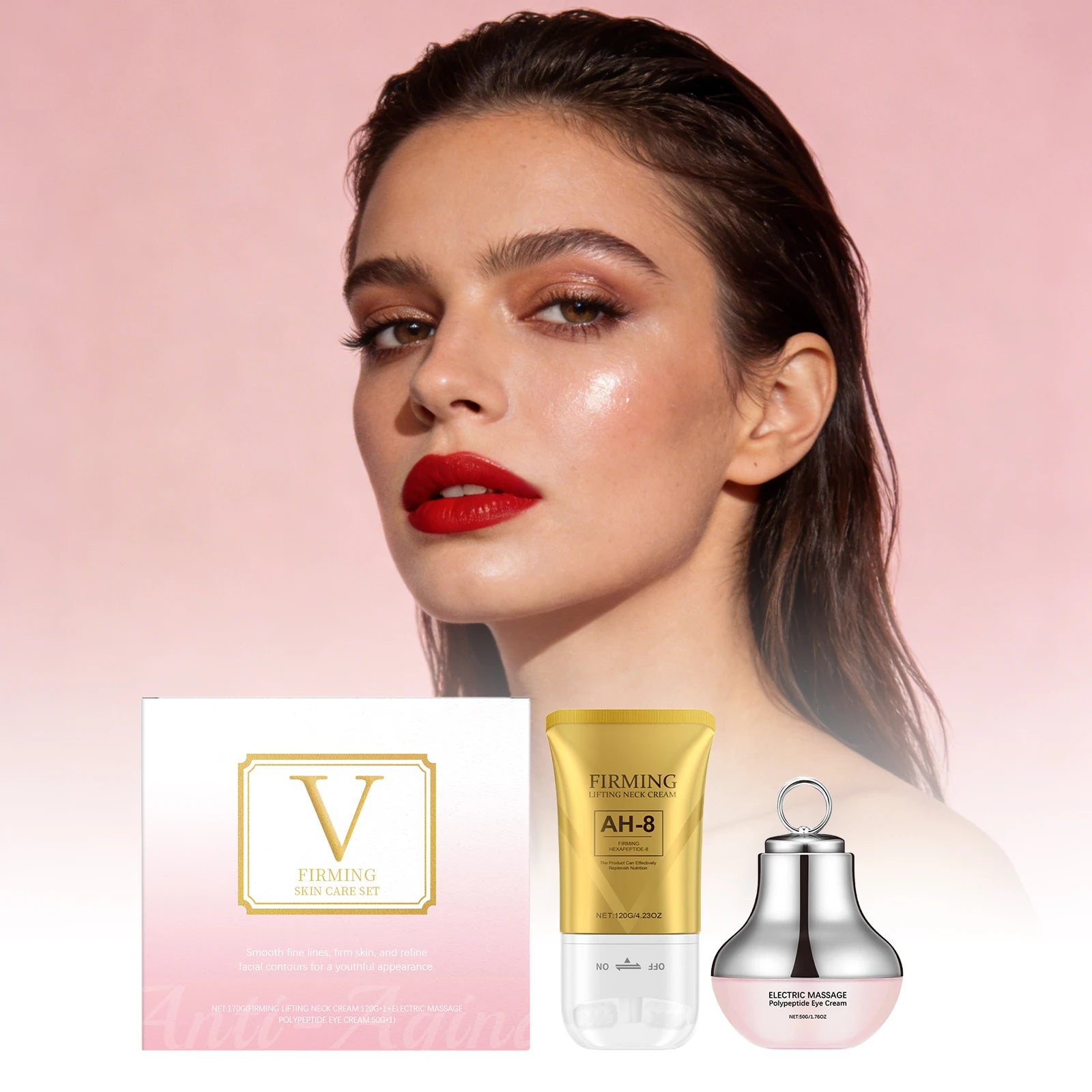 Face Firm Care Kit Tighten Eye Skin Improve Neck Firmness Relieve Skins Fatigue Brighten Tone Nourish Face Shaping Contour Kit