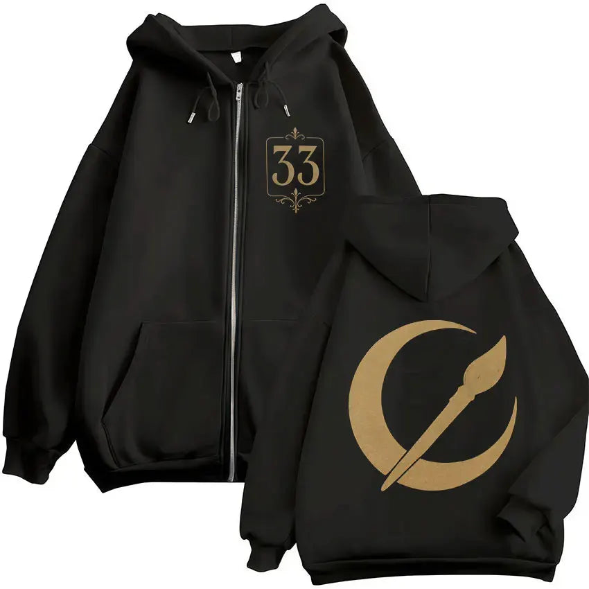 Game Esquie Clair Obscur Expedition 33 Jacket Hoody Unisex Vintage Oversized Zip Up Sweatshirt High Quality Fleece Zipper Hoodie