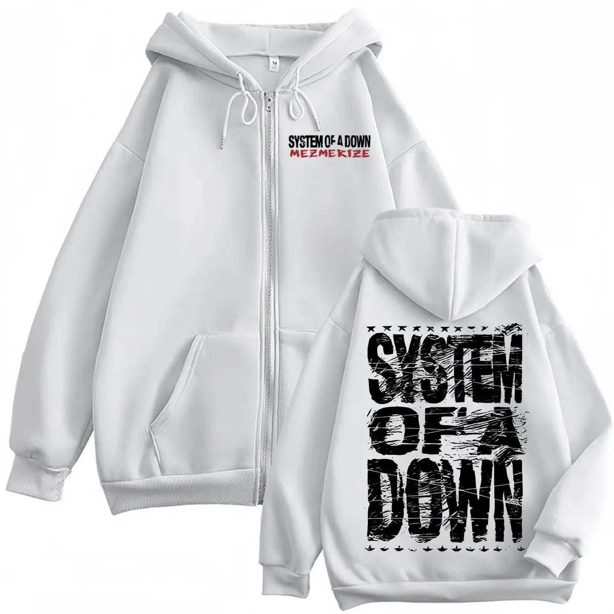 System of A Down Mezmerize Merch Zipper Hoodie Alternative Metal Music Zip Up Sweatshirts Rock Hip Hop Vintage Pullovers Unisex