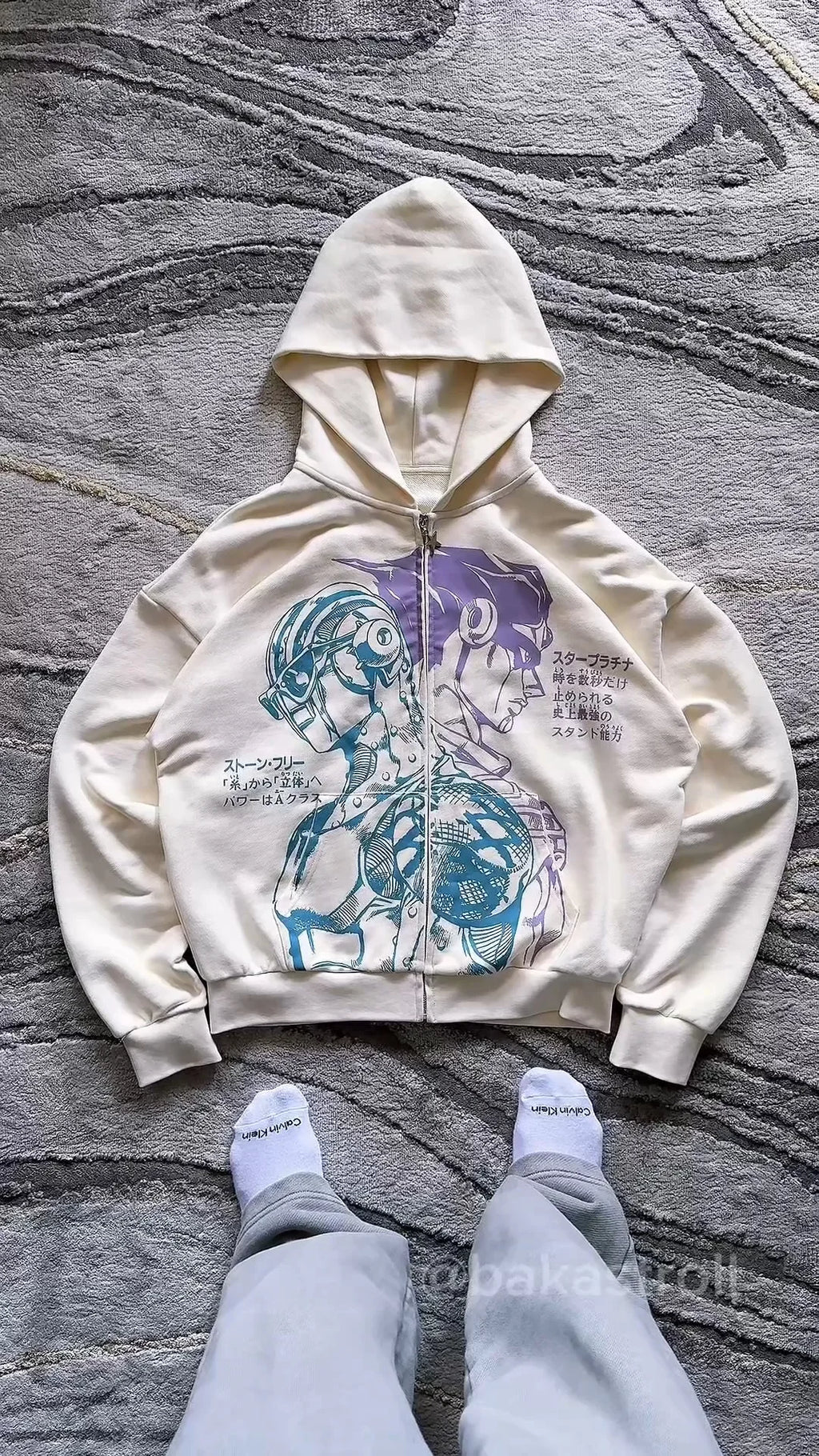 Hiphop Japanese Za Warudo JOJO Hoodies Harajuku Oversized Mens Womens Zipper Hoodie Hip Hop Y2k Stands Couples Street Sweatshirt