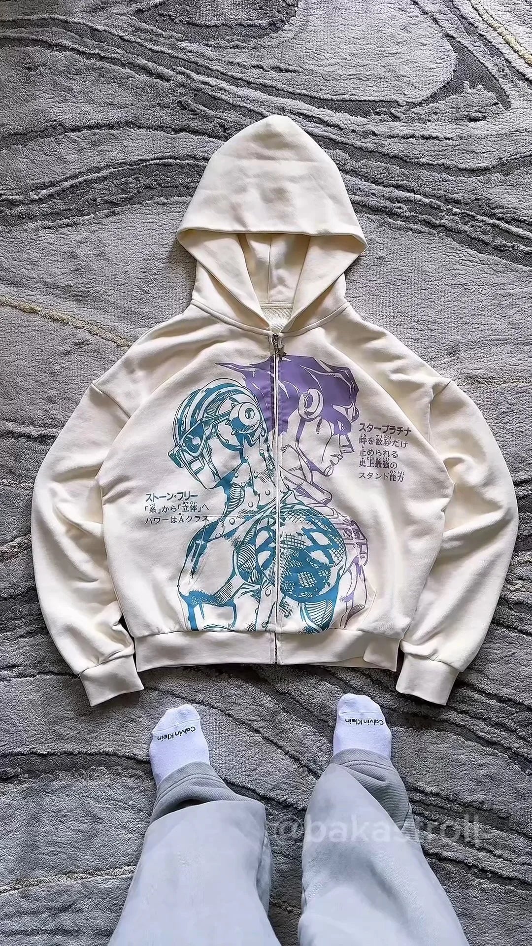 Hiphop Japanese Za Warudo JOJO Hoodies Harajuku Oversized Mens Womens Zipper Hoodie Hip Hop Y2k Stands Couples Street Sweatshirt