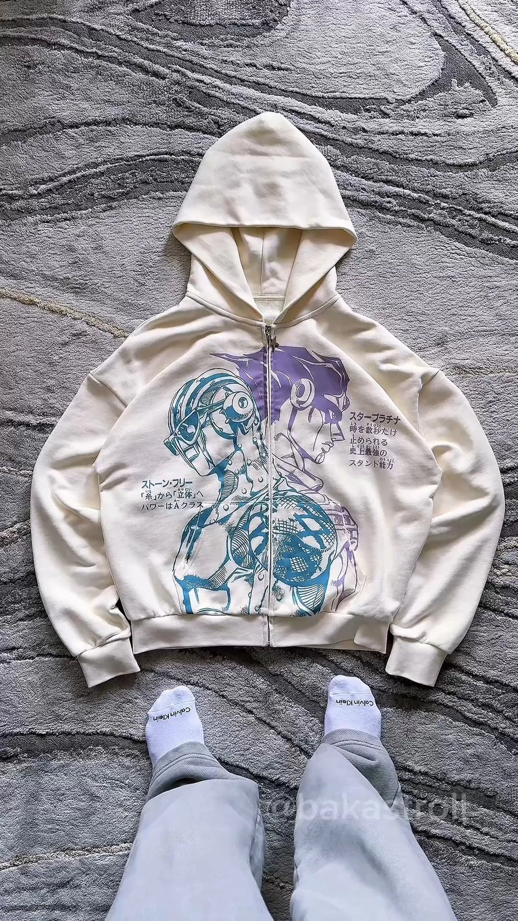 Hiphop Japanese Za Warudo JOJO Hoodies Harajuku Oversized Mens Womens Zipper Hoodie Hip Hop Y2k Stands Couples Street Sweatshirt