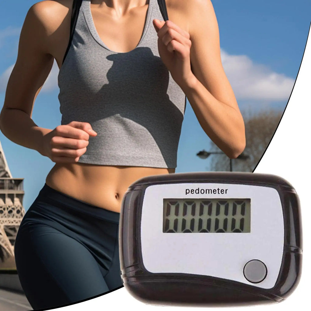 Portable 3D Pedometer Step Counter for Seniors LCD Digital Fitness Walk Meter for Sports Running Training Hiking & Backpacking