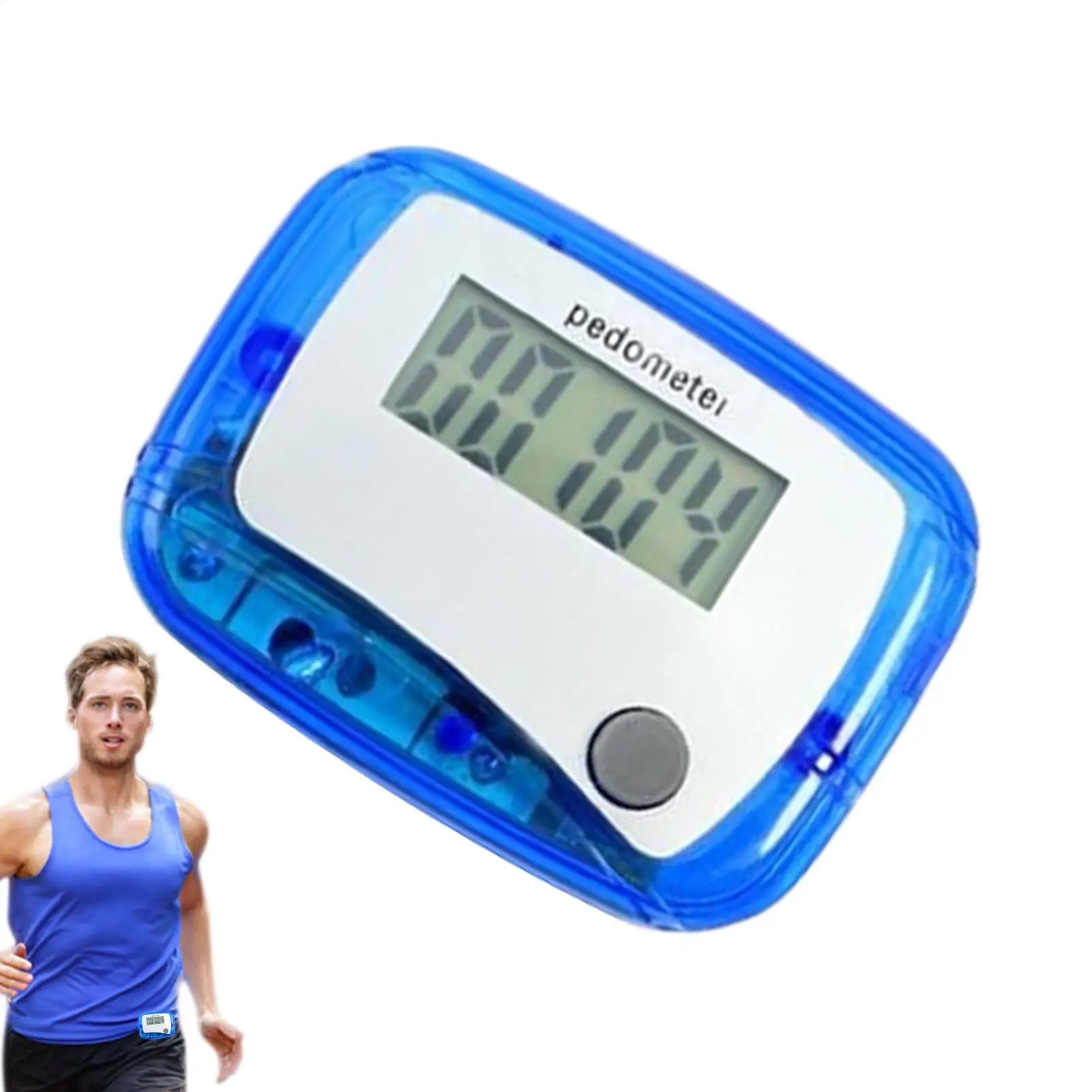 Portable 3D Pedometer Step Counter for Seniors LCD Digital Fitness Walk Meter for Sports Running Training Hiking & Backpacking