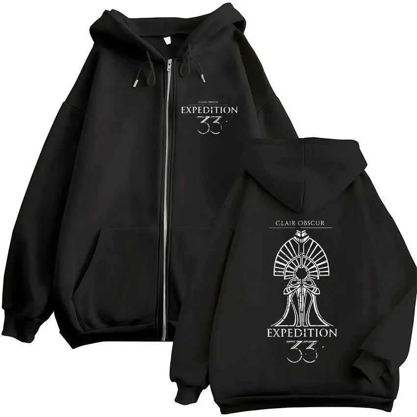 Game Esquie Clair Obscur Expedition 33 Jacket Hoody Unisex Vintage Oversized Zip Up Sweatshirt High Quality Fleece Zipper Hoodie