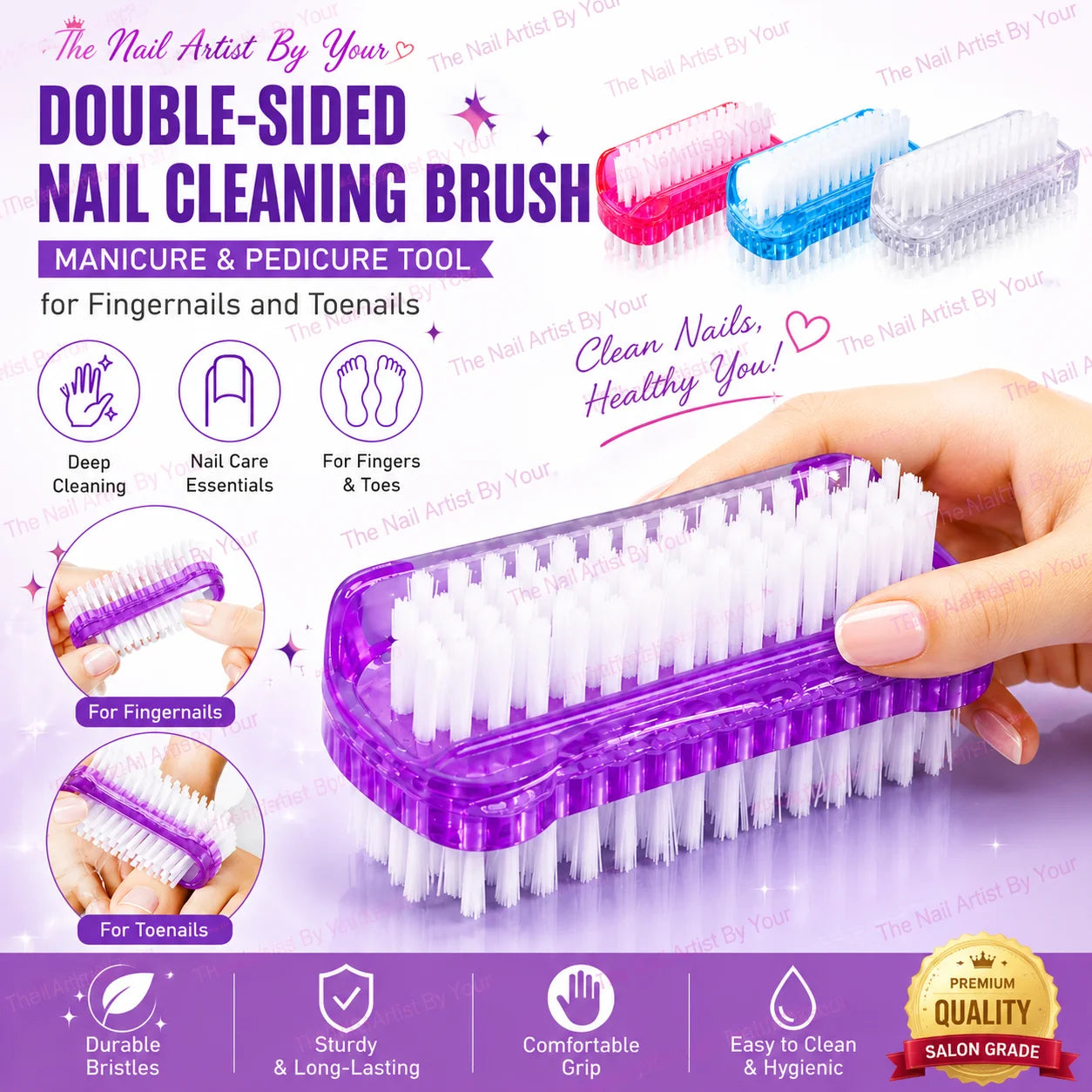 Dual-Sided Nail Cleaning Brush