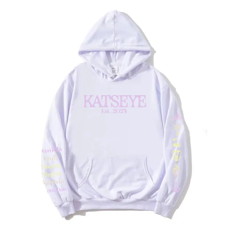 Korean Girls Band KATSEYE X Toca Boca Hoodies Long Sleeve Winter Fleece Hooded Sweatshirt Casual Unisex Streetwear Women Clothes