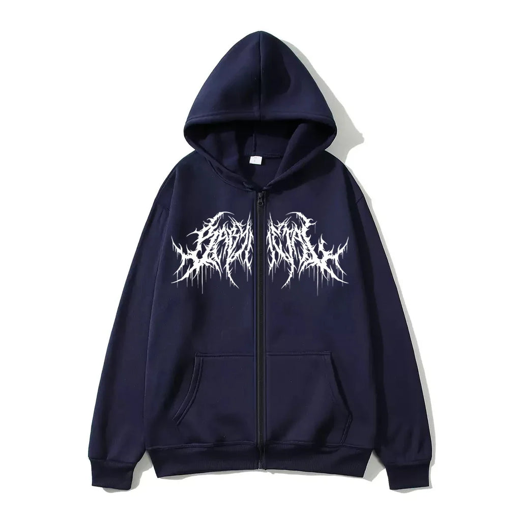 Y2K Zip-Up hoodie, men, clothes with graphic prints, hip hop style, gothic 2026 Autumn Winter keep warm long sleeves Sweatshirt
