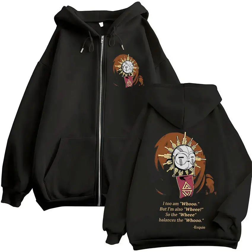 Game Esquie Clair Obscur Expedition 33 Jacket Hoody Unisex Vintage Oversized Zip Up Sweatshirt High Quality Fleece Zipper Hoodie