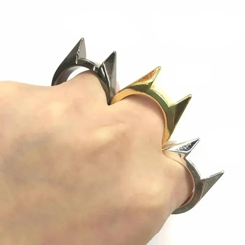 Outdoor Survival Self-Defense Rings Cat's Ear Safety Survival Metal Defense Ring Self Defense Supplies