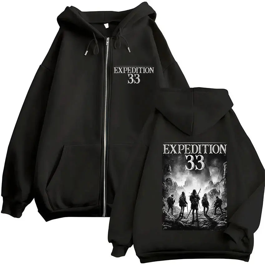 Game Esquie Clair Obscur Expedition 33 Jacket Hoody Unisex Vintage Oversized Zip Up Sweatshirt High Quality Fleece Zipper Hoodie