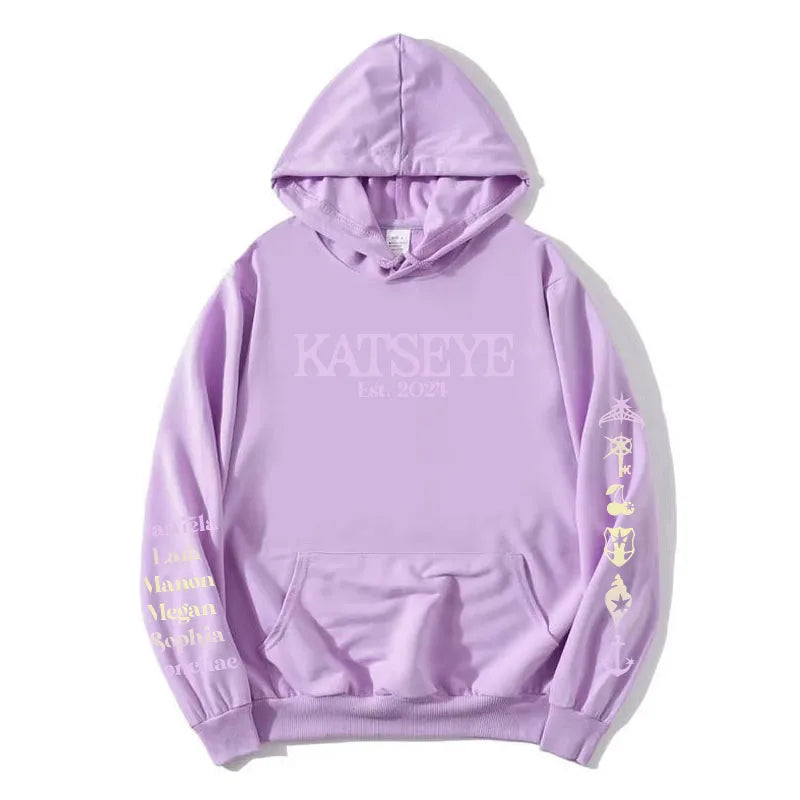 Korean Girls Band KATSEYE X Toca Boca Hoodies Long Sleeve Winter Fleece Hooded Sweatshirt Casual Unisex Streetwear Women Clothes