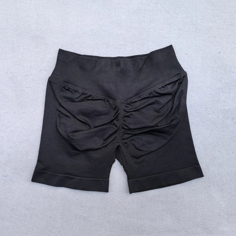 Gym Shorts Women Fitness Sports Biker Shorts 4.5" Low Ribbed Band Yoga Shorts Workout Scrunch Butt Seamless Leggings