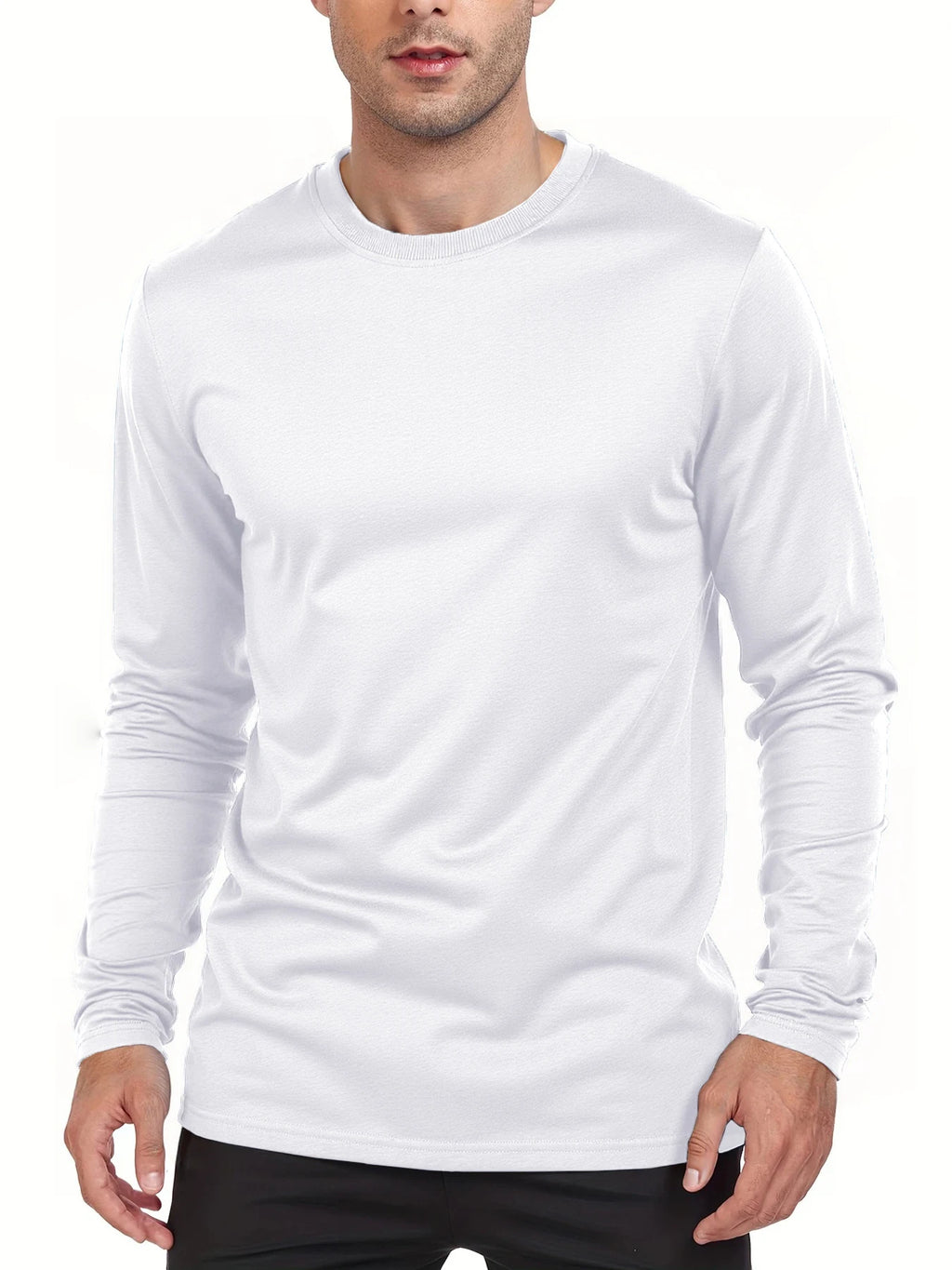 Spring Autumn Men‘s T-shirts Long Sleeve Casual Tops Solid Color High Quality Black T-Shirt Classic Men Clothing