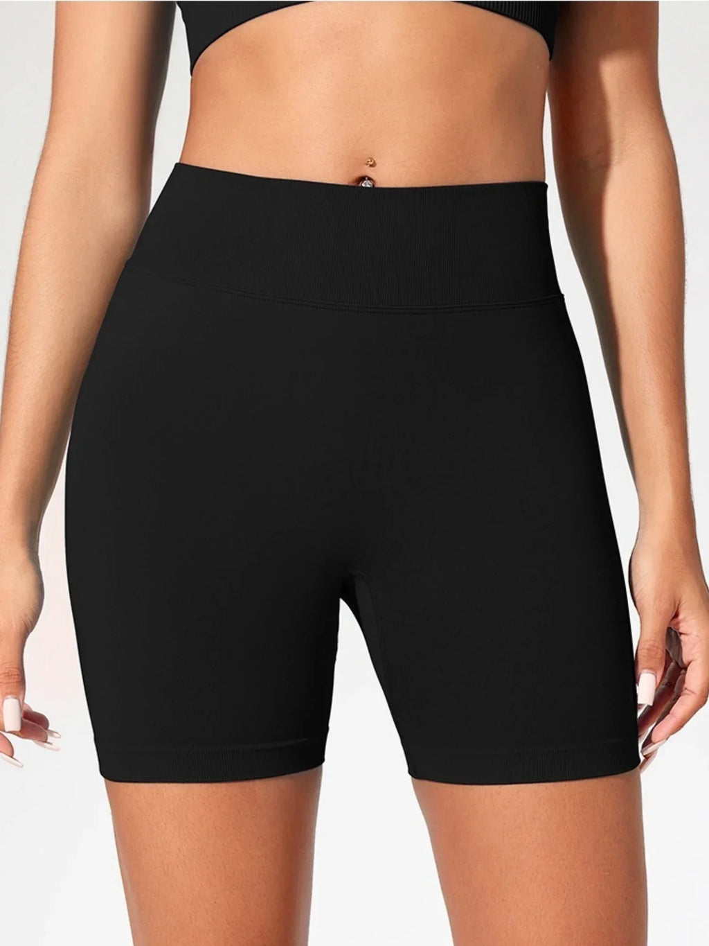 Summer High Waisted Yoga Shorts for Women Fashionable and Sexy Running Fitness Pants Solid Color Yoga Leggings Elastic Tights