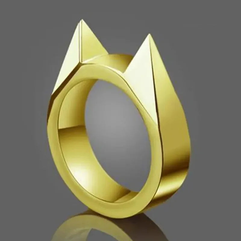 Outdoor Survival Self-Defense Rings Cat's Ear Safety Survival Metal Defense Ring Self Defense Supplies