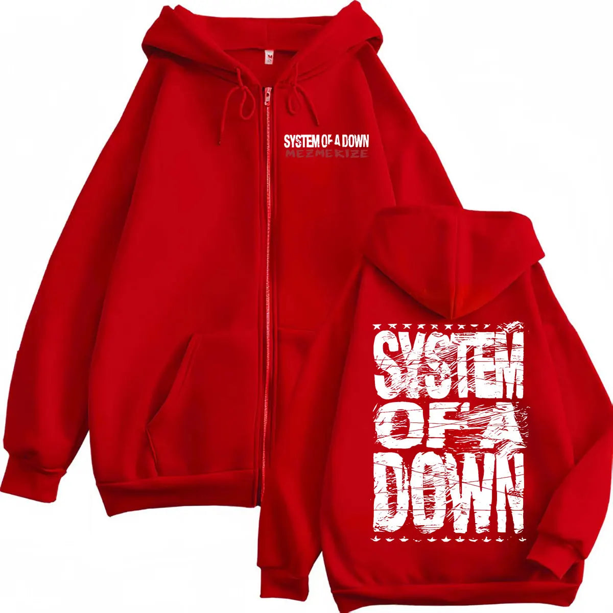 System of A Down Mezmerize Merch Zipper Hoodie Alternative Metal Music Zip Up Sweatshirts Rock Hip Hop Vintage Pullovers Unisex