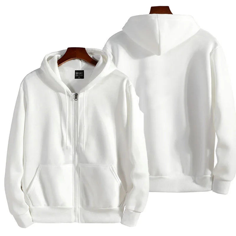 Fashion Zipper Hoodies Women/Men Fashion Long Sleeve Hooded Sweatshirt Casual Autumn Winter Sportwear Solid Clothes